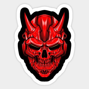 Red Head Mask Skull Sticker